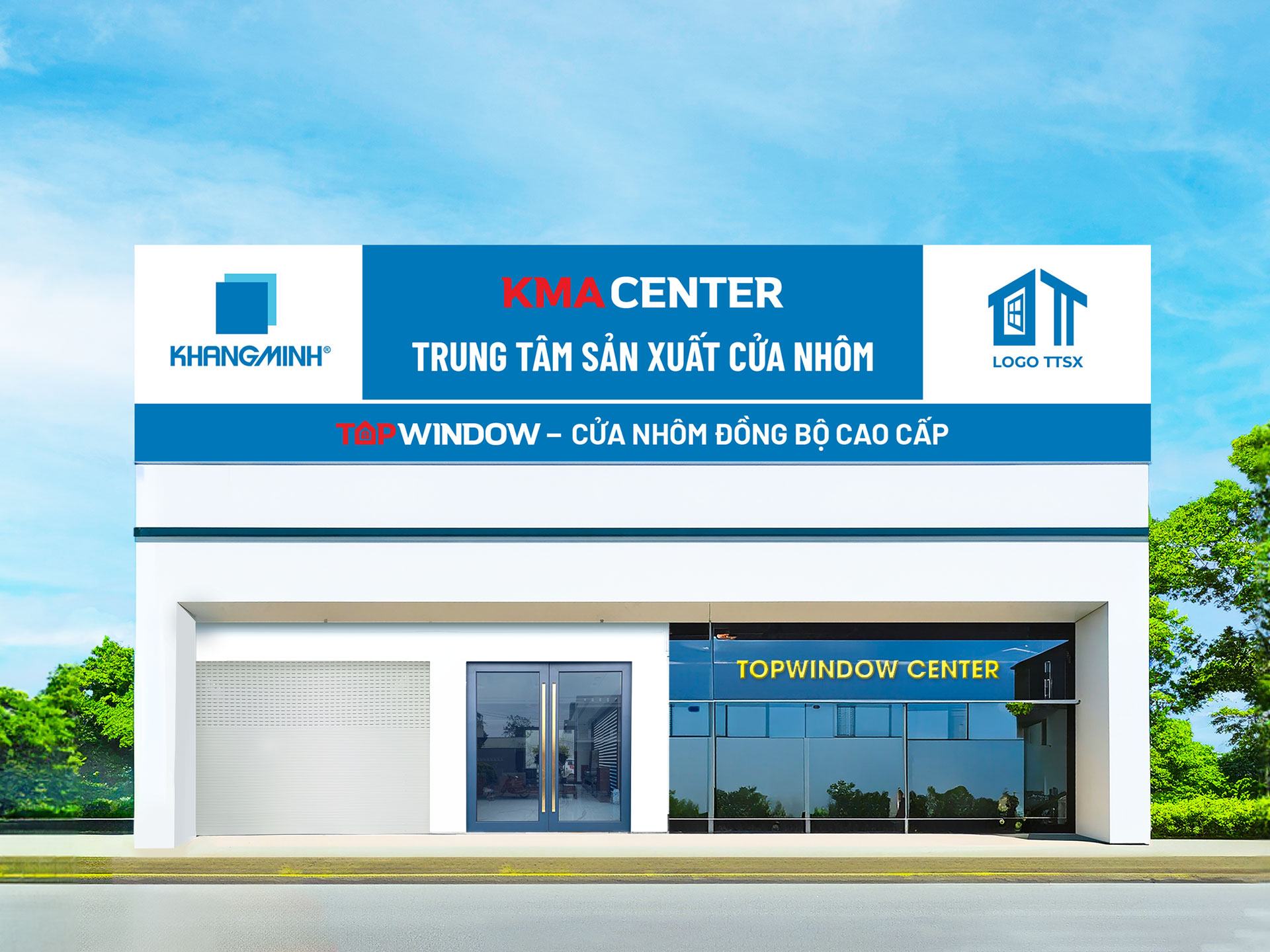 Mô hình trung tâm sản xuất cửa nhôm.